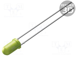 LED; 3mm; yellow green; 11÷30(typ)-85mcd; 40°; Front: convex