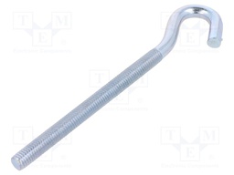 Hook; angular; steel; zinc; Thread len: 100mm; Overall len: 140mm