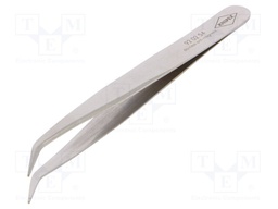 Tweezers; 120mm; for precision works; Blade tip shape: flat,bent