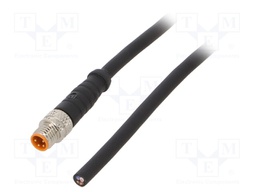 Connection lead; M8; PIN: 4; straight; 2m; plug; 50VAC; 4A; -25÷80°C