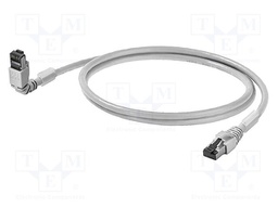 Patch cord; S/FTP; Cat 6a; RJ45 up angled plug; stranded; Cu; 1.5m