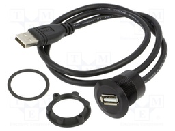 Adapter cable; USB A socket,USB A plug; USB 2.0; Len: 0.6m