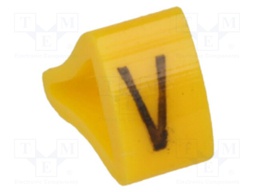 Markers for cables and wires; Label symbol: V; 3÷6.5mm; H: 9mm