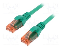 Patch cord; U/UTP; 6; stranded; Cu; LSZH; green; 3m; 26AWG
