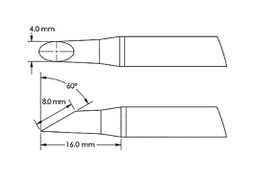 Tip; hoof; 4x8mm; for soldering station; GT-HP-T6C