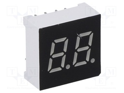 Display: LED; 7-segment; 7.62mm; 0.3"; No.char: 2; amber; 40mcd