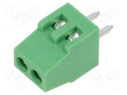 Connector: PCB terminal block; terminal; 6A; 150V; PIN: 2; angled
