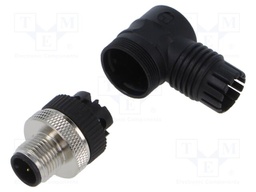 Connector: M12; plug; male; angled; PIN: 4; 0.75mm2; 125V; 4A; 4÷8mm