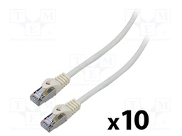 Patch cord; F/UTP; 6; stranded; CCA; PVC; white; 3m; 26AWG; Cores: 8