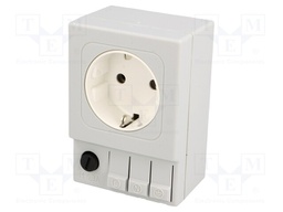 F-type socket; 6.3A; Mounting: DIN; IP20; 250VAC; 92x62x48mm