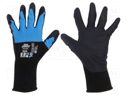 Protective gloves; Size: 10,XL; black/blue; latex,polyester