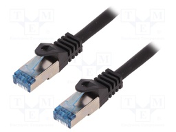 Patch cord; S/FTP; 6a; stranded; Cu; LSZH; black; 20m; 26AWG