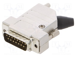 D-Sub; PIN: 15; plug; male; shielded,turned contacts; angled 45°