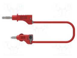 Test lead; banana plug 4mm,both sides; with sliding cover; red