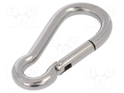 Snap hook; acid resistant steel A4; for rope; L: 50mm; Size: 5mm