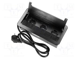 Plug socket strip: furniture; IP20; 3600W; black; 230VAC