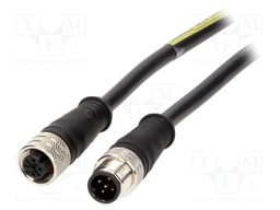 Cable: for sensors/automation; PIN: 5; M12-M12; 5m; plug; plug; 60V