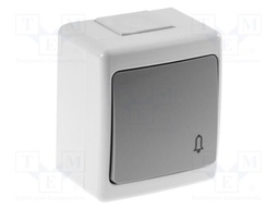 Touch switch; 250VAC; IP44; wall mount; grey; No.of butt: 1