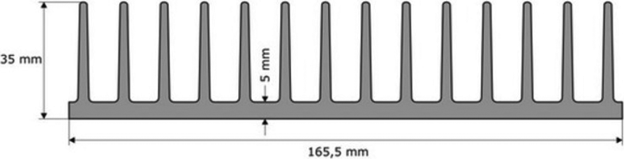 Heatsink: extruded; grilled; black; L: 100mm; W: 165.5mm; H: 35mm