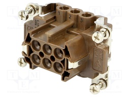Connector: rectangular; female; 180 °C; 6+PE; size 44.27; 16A; 500V