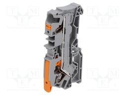 DIN Rail Mount Terminal Block, Through, 2 Ways, 20 AWG, 8 AWG, 6 mm², Clamp, 41 A