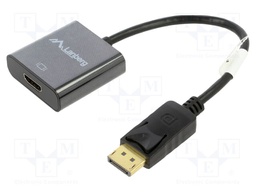 Adapter; DisplayPort 1.2,HDMI 1.2; 0.1m; black; Enclos.mat: ABS