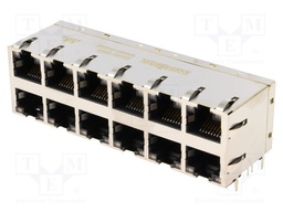 Socket; RJ45; PIN: 8; Cat: 5e; gold-plated; Layout: 8p8c; ways: 12