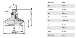 Component: suction cup; Man.series: FSGA; Mounting: G1/8-AG; 4.7g