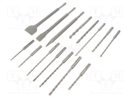 Drill set; concrete; steel; cemented carbide; bag; Pcs: 25