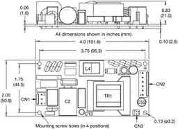 AC/DC Open Frame Power Supply (PSU), ITE & Medical, 1 Output, 100 W, 150W @ 10CFM