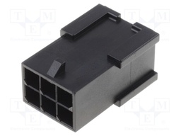 Plug; wire-wire; male; Micro-Fit 3.0; 3mm; PIN: 6; w/o contacts
