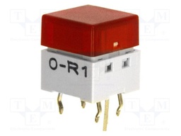 Keypad; SPST-NO; Pos: 2; 0.05A/24VDC; THT; LED; red; 1.57N; 11mm; red