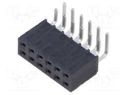 Connector: pin strips; female; PIN: 12; 2.54mm; gold flash; THT