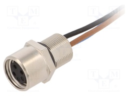 Connector: M8; female; PIN: 3; for panel mounting,rear side nut
