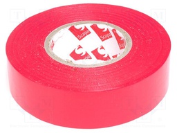 Tape: electrical insulating; W: 19mm; L: 25m; D: 0.13mm; red; rubber