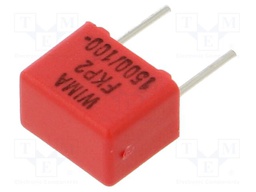 Capacitor: polypropylene; 1.5nF; 4.5x6x7.2mm; THT; ±5%; 5mm; 100VDC