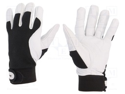 Protective gloves; Size: 10; black; natural leather