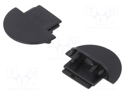 Cap for LED profiles; black; ABS; Pcs: 20; GROOVE10