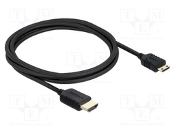 Cable; HDMI plug,mini HDMI plug; Len: 2m; black; 34AWG; 48Gbps