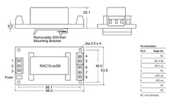 Converter: AC/DC; 10W; Uout: 24VDC; Iout: 417mA; 77%; Series: RAC10-B