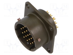 Connector: circular; socket; male; PT/451; 7.5A; 600V; PIN: 19; olive