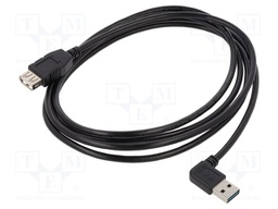 Cable; USB 2.0; gold-plated; 2m; black; 24AWG,28AWG; 480Mbps