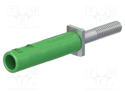 Adapter; banana 4mm socket; 25A; green; nickel plated