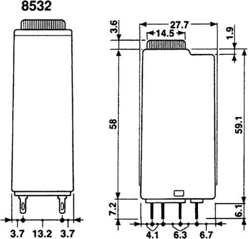 Timer; 0,05s÷100h; DPDT; 250VAC/10A; Usup: 48VAC; 48VDC; -20÷60°C