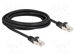 Patch cord; F/UTP; RJ50 plug,both sides; 3m; PVC; black; 26AWG