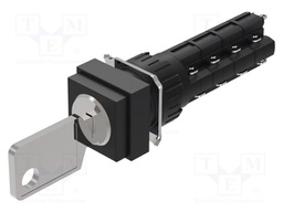 Switch: rotary with key; 16mm; Stabl.pos: 2; NC x4 + NO x4; Pos: 2