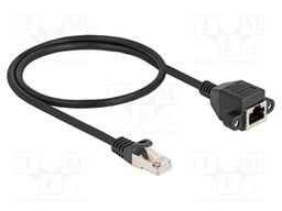 Extender Ethernet; S/FTP; RJ50 socket,RJ50 plug; 0.5m; PVC; black