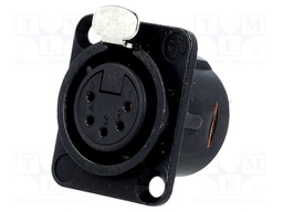 Socket; XLR; female; PIN: 5; flange (2 holes),for panel mounting