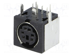 Socket; DIN mini; female; PIN: 6; shielded; THT; on PCBs; angled 90°
