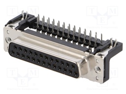 D-Sub; PIN: 25; socket; female; PCB snap-in; angled 90°; THT